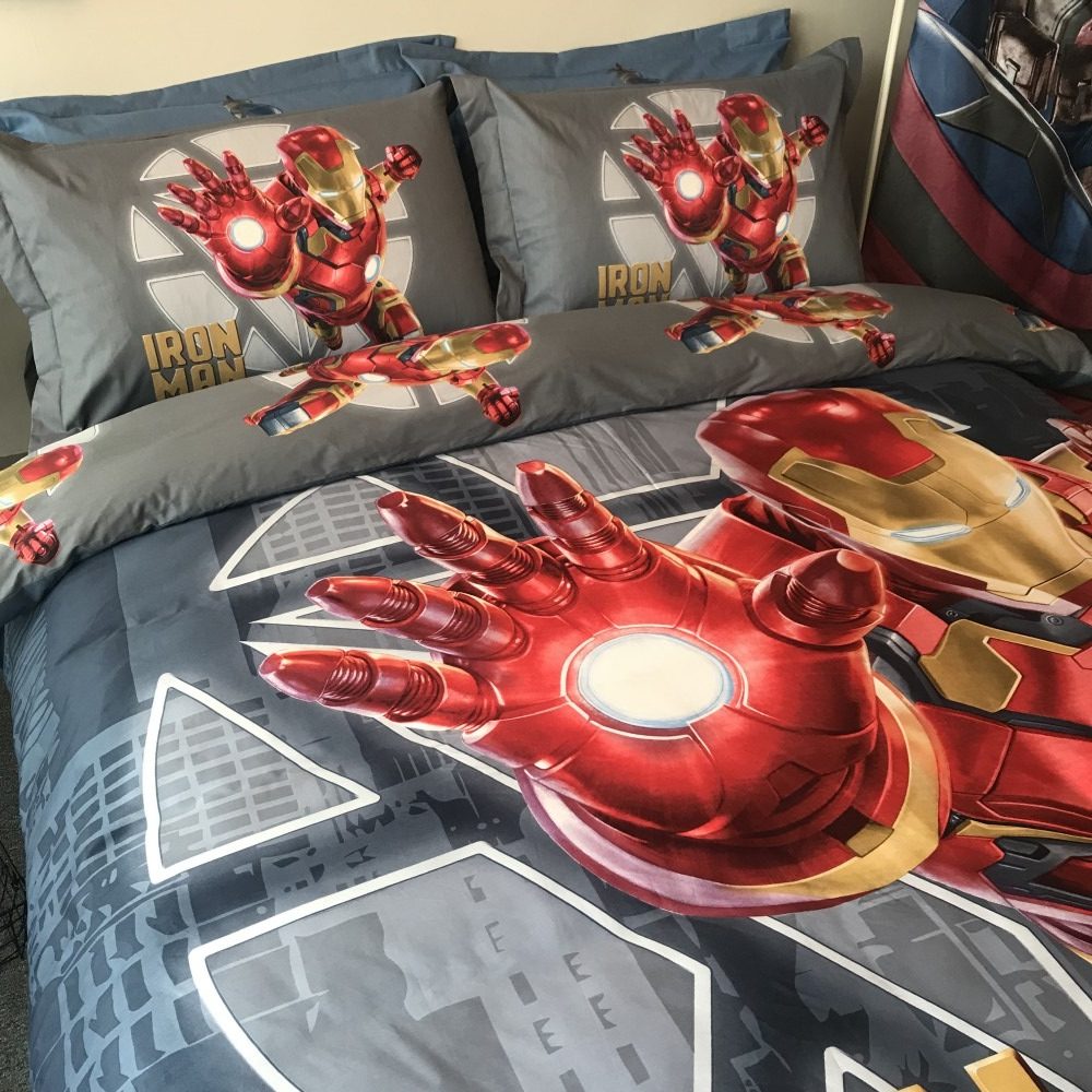 Marvel Iron Man Comforter Set Twin Queen Size Super Heroes Bedding