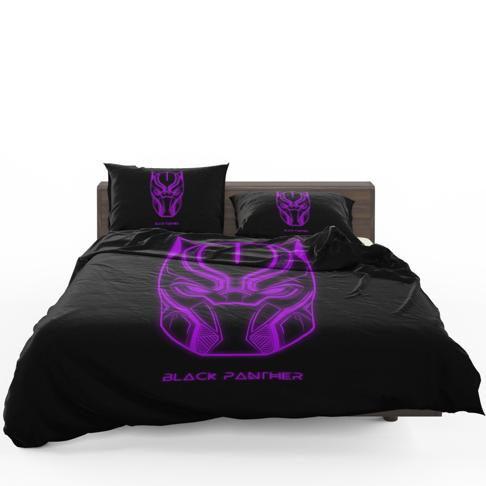 Black Panther Marvel Comics Purple Black Dark Bedding Set Super