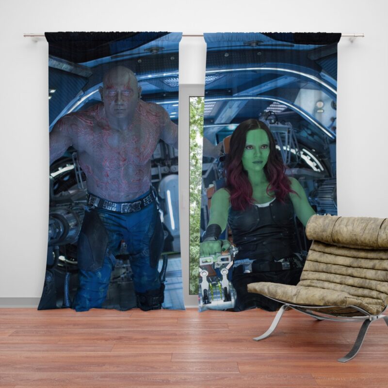 Drax The Destroyer and Gamora Guardians of the Galaxy 2 Curtain
