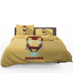 Iron Man Minimal Artwork Yellow Themed Bedding Set 1