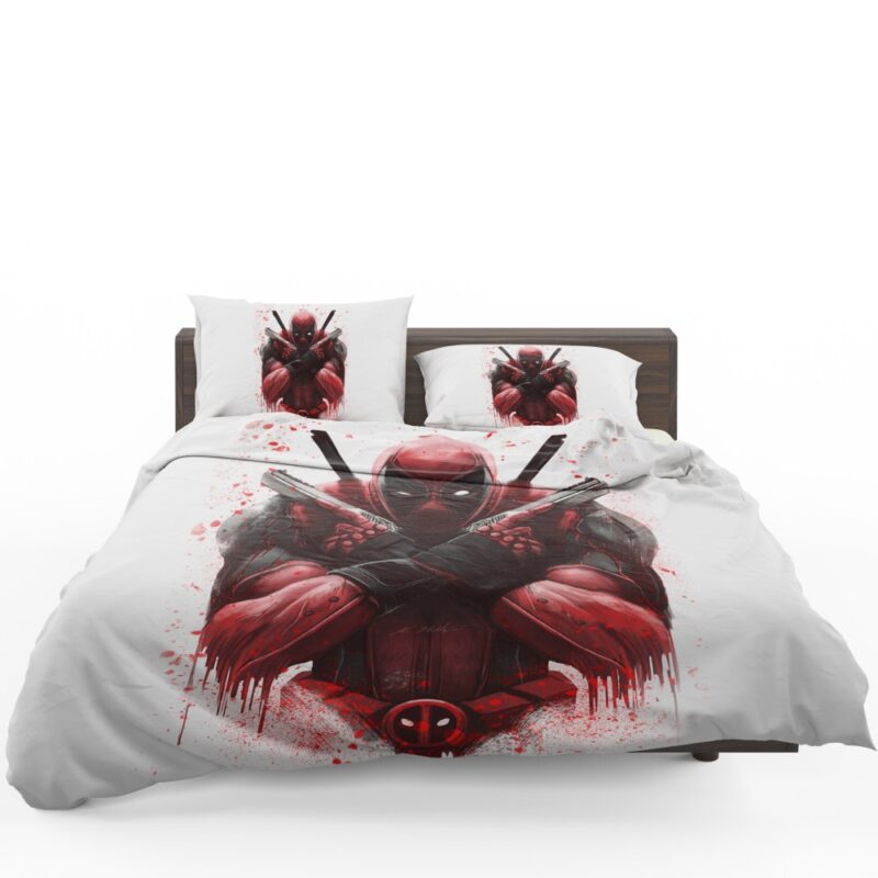 Marvel Comic Super Hero Deadpool Paint Art Bedding Set 1