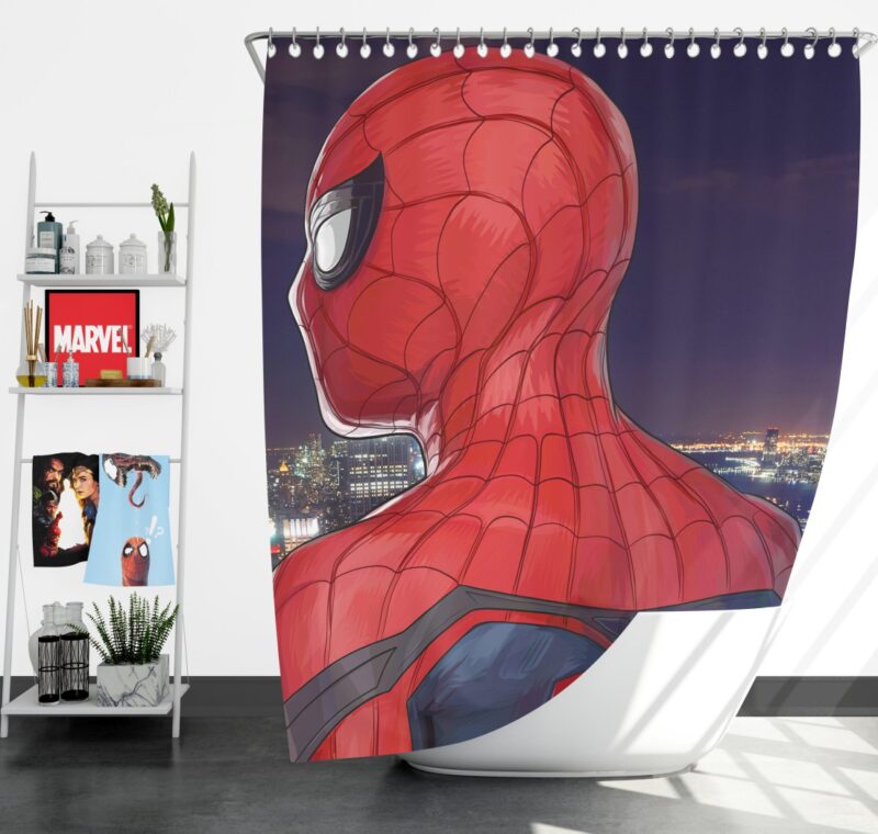 Spider-Man Homecoming Super Hero Marvel Comic Shower Curtain