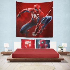 Spider-Man in Play Station 4 Video Game Hanging Wall Tapestry