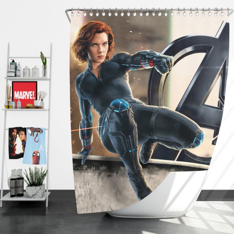 Age of Ultron The Avengers Black Widow Shower Curtain