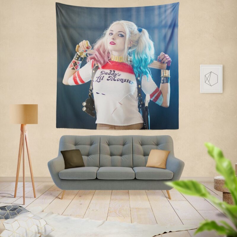 American Comic Harley Quinn Cosplay Wall Hanging Tapestry