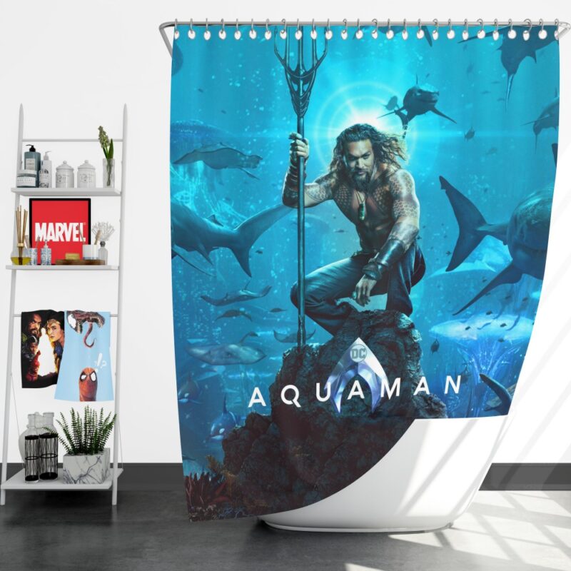 Aquaman Justice League Jason Momoa Shower Curtain