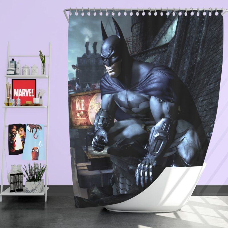 Arkham City Video Game Batman Shower Curtain