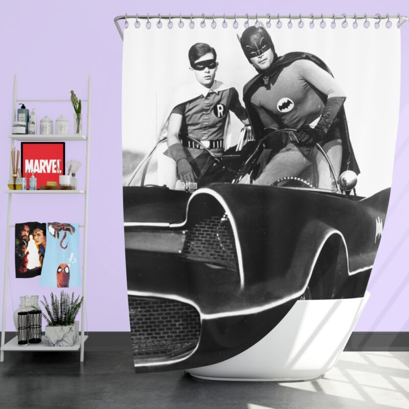 Batman Robin TV Show DC Comics Adam West Burt Ward Shower Curtain