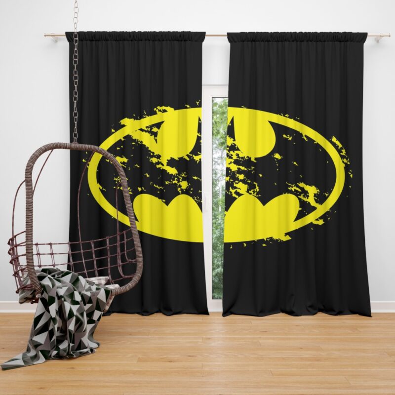 Batman Yellow DC Symbol Curtain