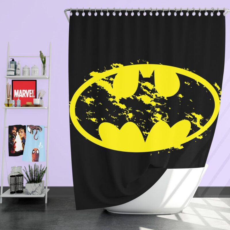 Batman Yellow DC Symbol Shower Curtain