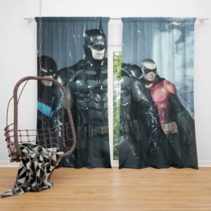 Batman and Robin Arkham Night Video Game Curtain