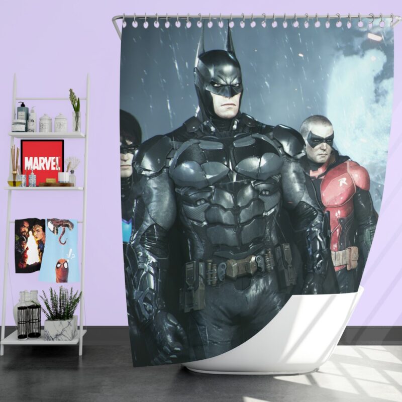 Batman and Robin Arkham Night Video Game Shower Curtain