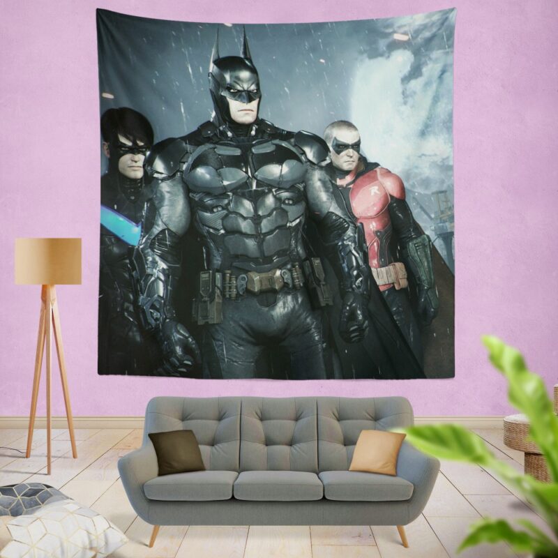 Batman and Robin Arkham Night Video Game Wall Hanging Tapestry