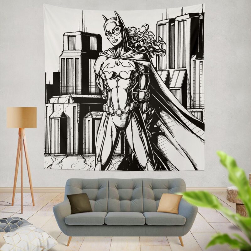 Batwoman Black & White Comic Art Wall Hanging Tapestry