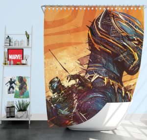 Black Panther Artwork Marvel Comics Shower Curtain