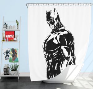 Black Panther Comics Drawing Shower Curtain