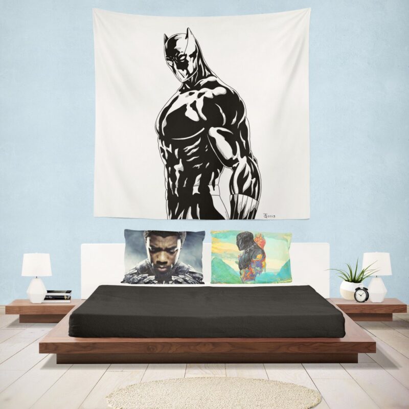 Black Panther Comics Drawing Wall Hanging Tapestry