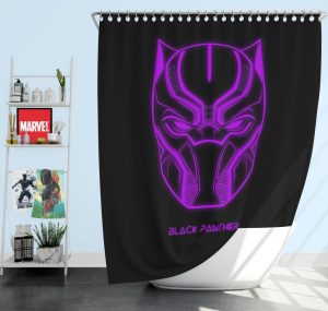 Black Panther Marvel Comics Purple Black Dark Shower Curtain