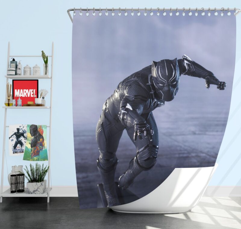 Black Panther in Captain America Civil War Movie Shower Curtain