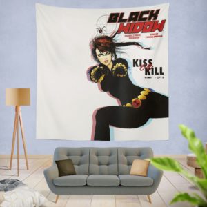 Black Widow Kiss Or Kill Marvel Comic Wall Hanging Tapestry