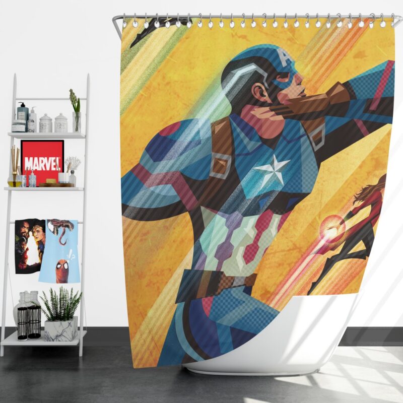 Captain America Civil War Marvel Movie Shower Curtain