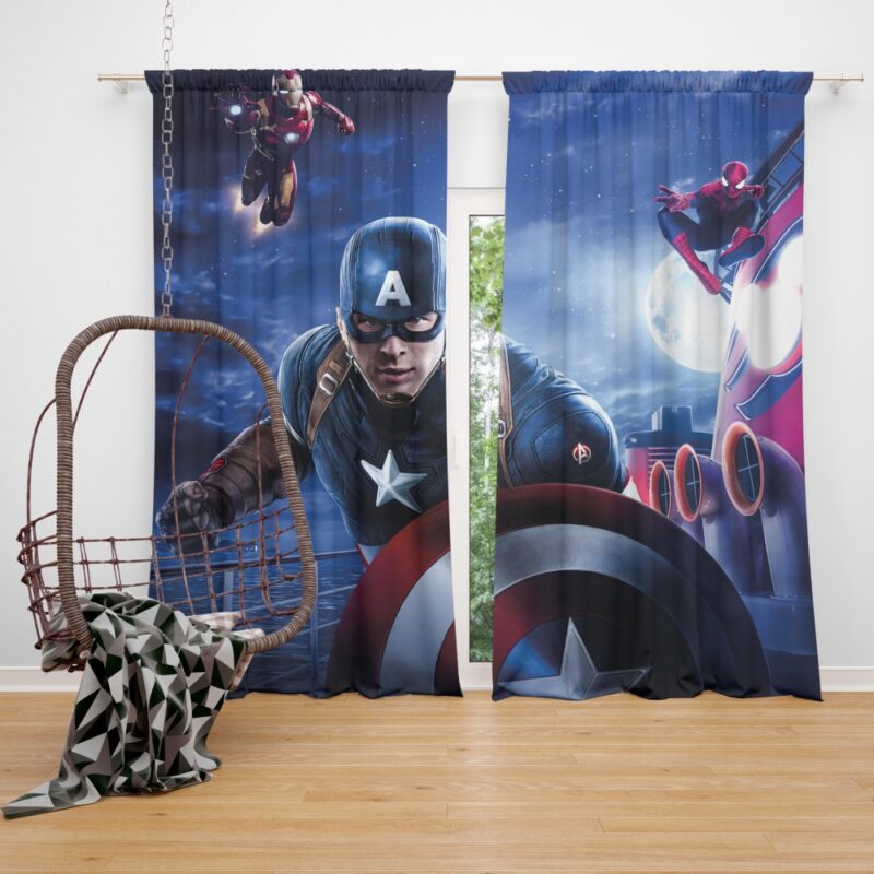 Captain America Iron Man Spider Man Curtain