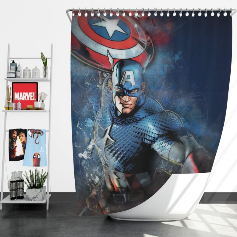 Captain America Marvel Comics Secret Defenders Shower Curtain