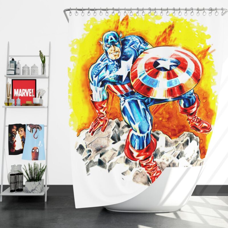 Captain America The First Avenger Marvel Shower Curtain