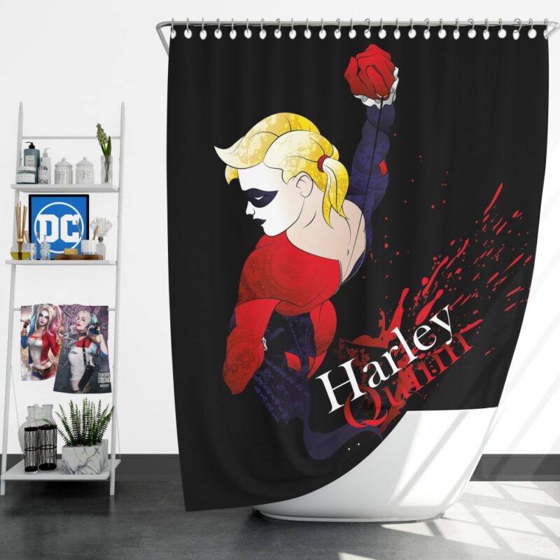 DC Icons Harley Quinn Figure Shower Curtain