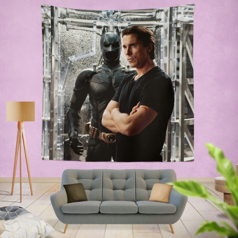 Dark Knight Rises Film Star Christian Bale Wall Hanging Tapestry