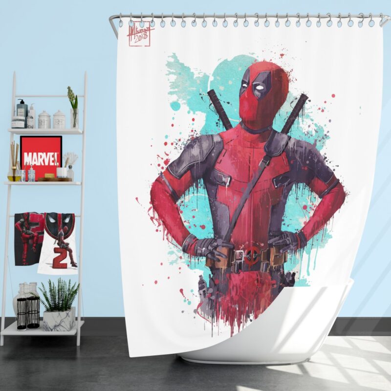 Deadpool Artwork Shower Curtain