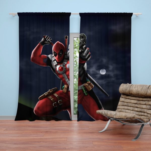 Deadpool Digital Paint Art Curtain