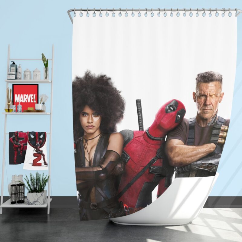 Deadpool Domino and Cable Shower Curtain