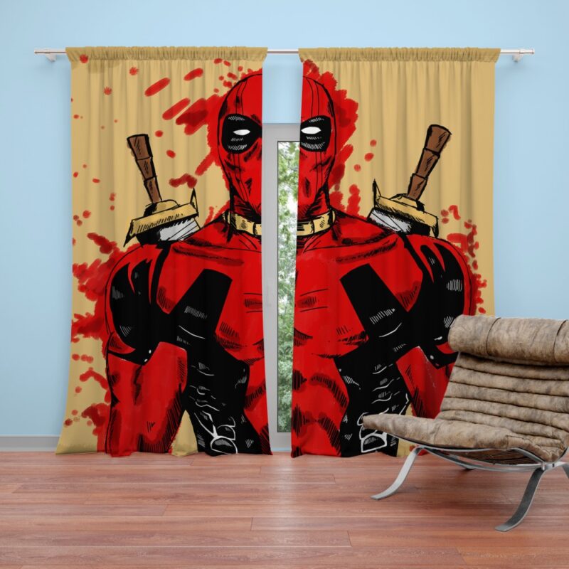 Deadpool Marvel Comic Art Curtain