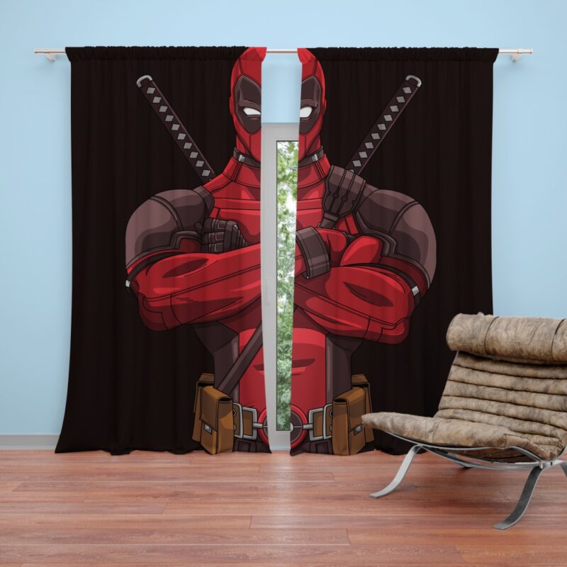Deadpool Minimal Artwork Bedroom Curtain