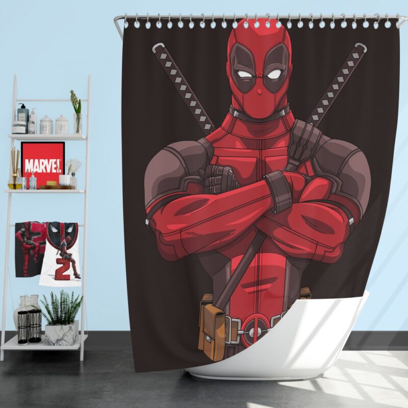 Deadpool Minimal Artwork Bedroom Shower Curtain