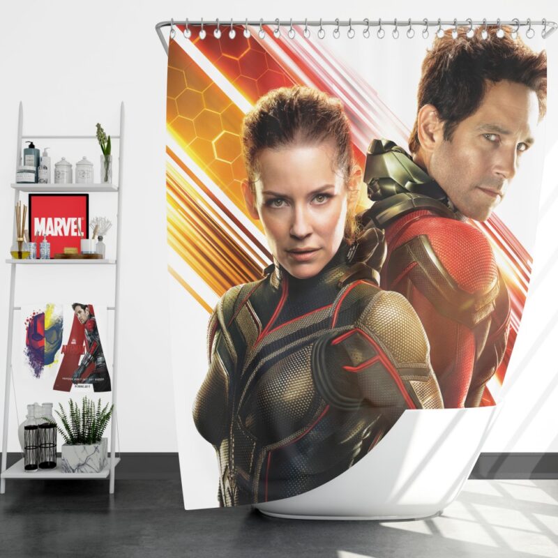 Evangeline Lilly and Paul Rudd Ant-Man Movie Shower Curtain