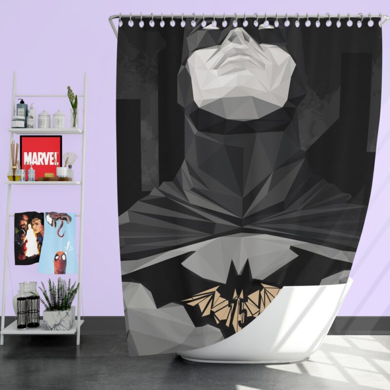 Geometric Batman Movie Comics Shower Curtain