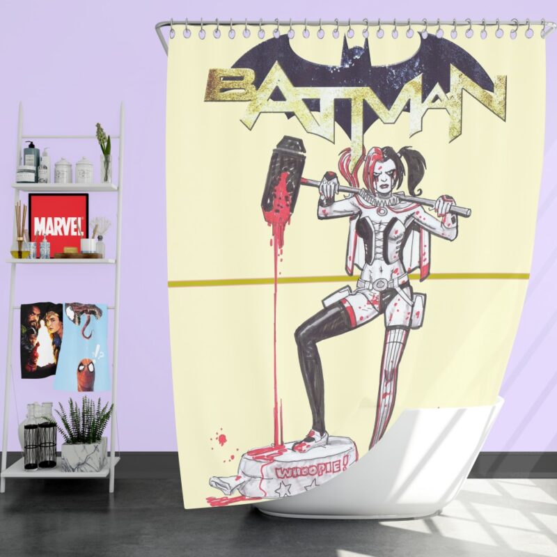 Harley Quinn DC Comics Batman Theme Shower Curtain
