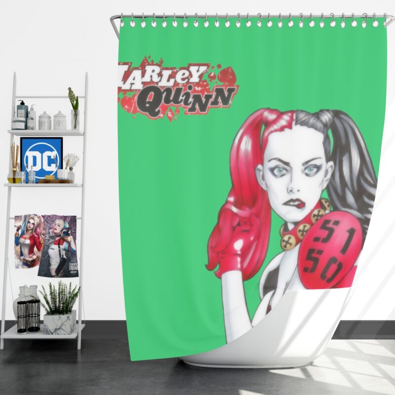 Harley Quinn Power Outage DC Comics Shower Curtain