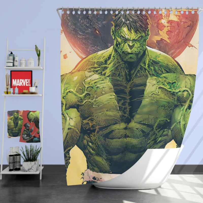 Incredible Hulk Sketch Shower Curtain