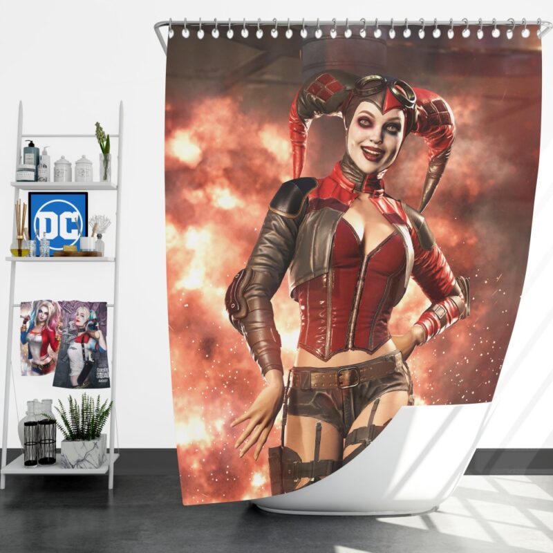 Injustice 2 Game DC Comics Harley Quinn Shower Curtain