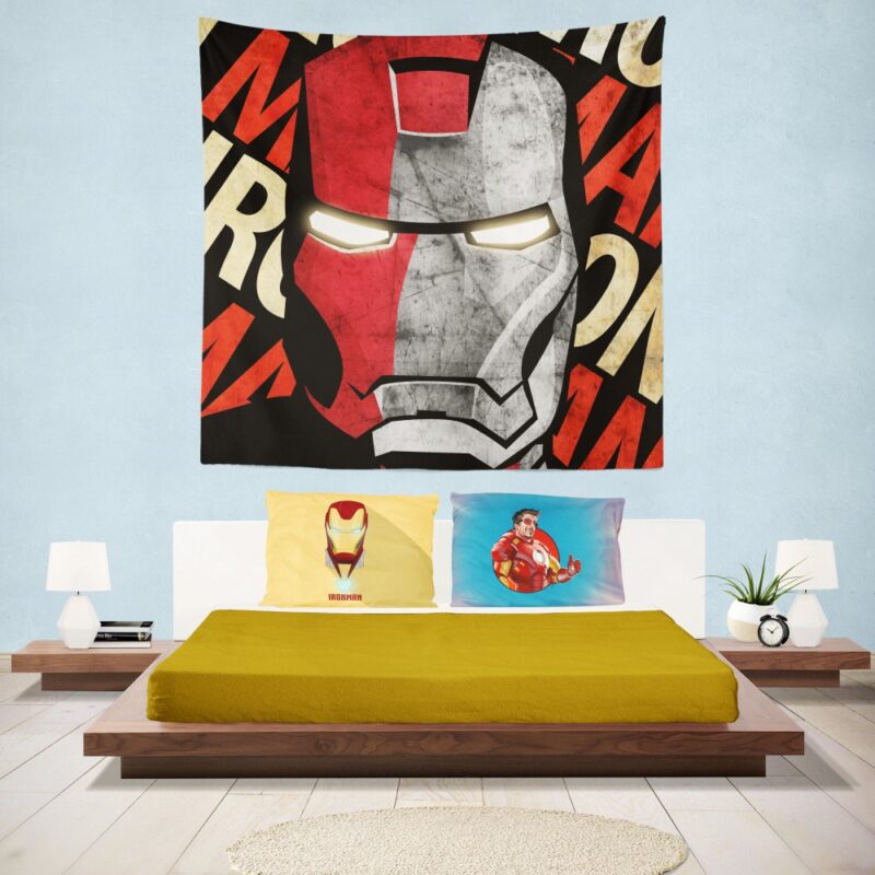 Iron Man Armor Model 9 Helmet Wall Hanging Tapestry