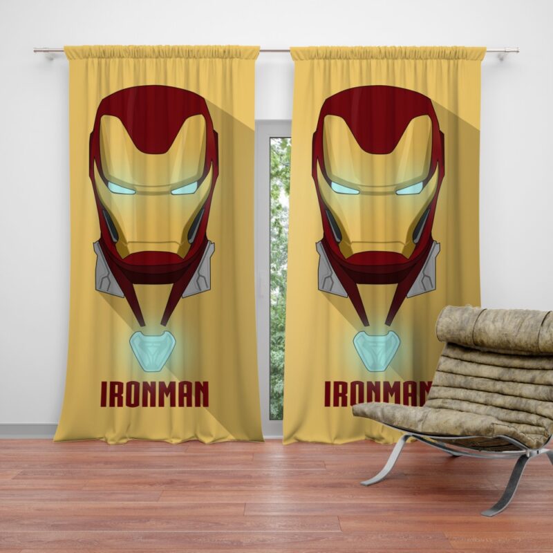 Iron Man Minimal Artwork Yellow Themed Curtain
