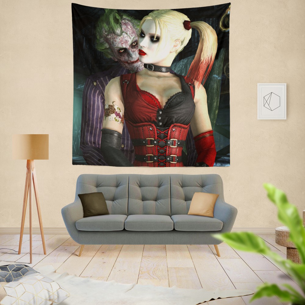 Joker And Harley Quinn Wall Hanging Tapestry Super Heroes Bedding