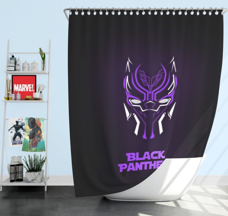 Marvel Avenger Black Panther Purple Dark Shower Curtain
