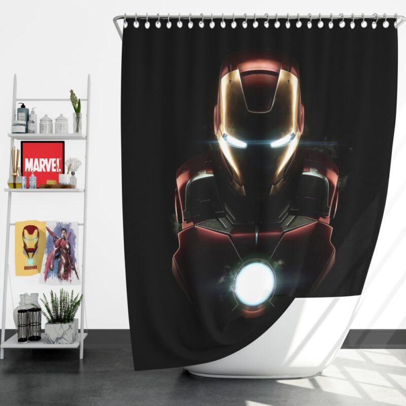 Marvel Avenger Iron Man Dark Theme Shower Curtain