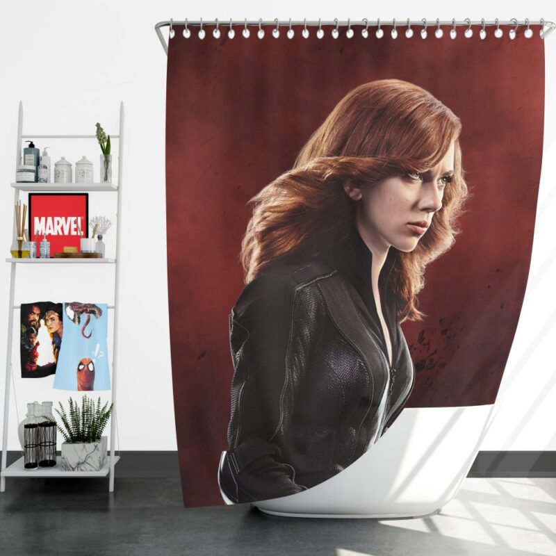 Marvel Black Widow in Captain America Civil War Shower Curtain