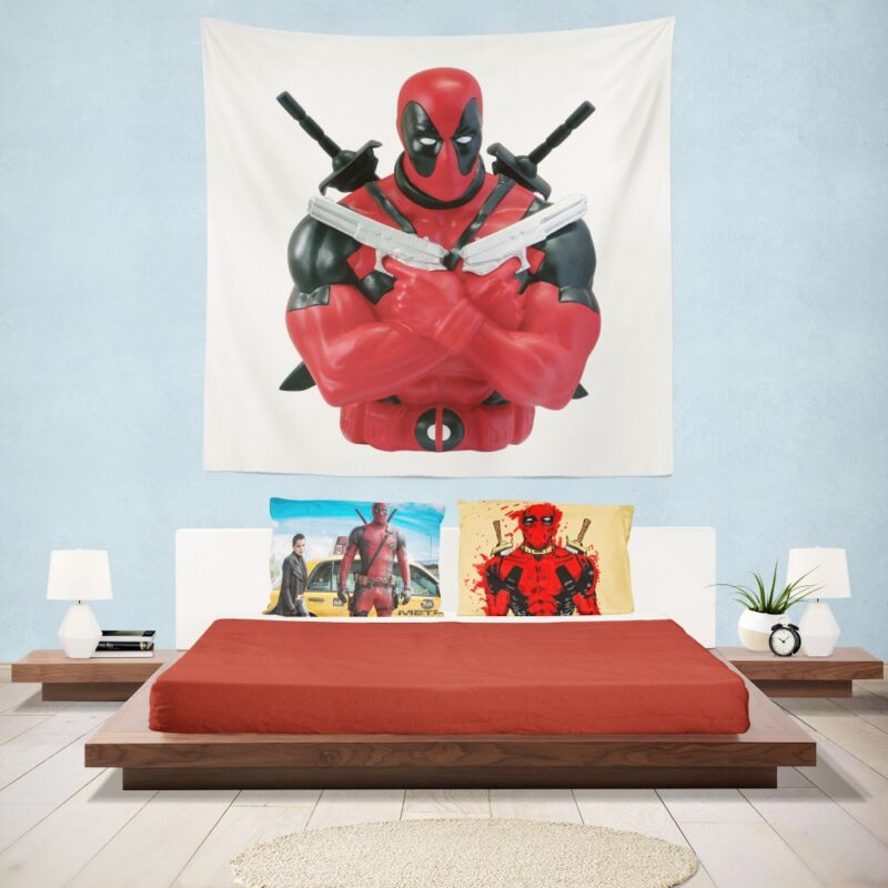 Marvel Bust Bank Deadpool Action Figures Wall Hanging Tapestry