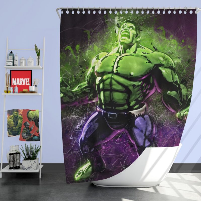 Marvel Comic Incredible Hulk Artwork Shower Curtain